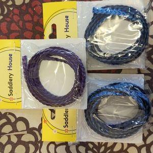flat braided 1 vintage purple 2 Azure leather chord for artisan and hand Crafted